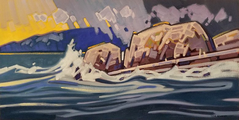 Image of art work “A Break in the Storm - Incinerator Rock, Tofino”