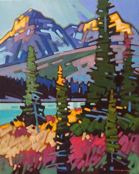 Image of art work “Alpenglow Over Bow Lake”