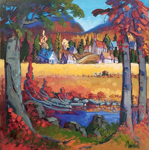 Image of art work “Village a la Riviere”