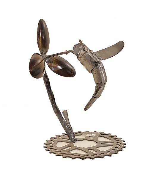 Image of art work “Hummingbird with Flower”