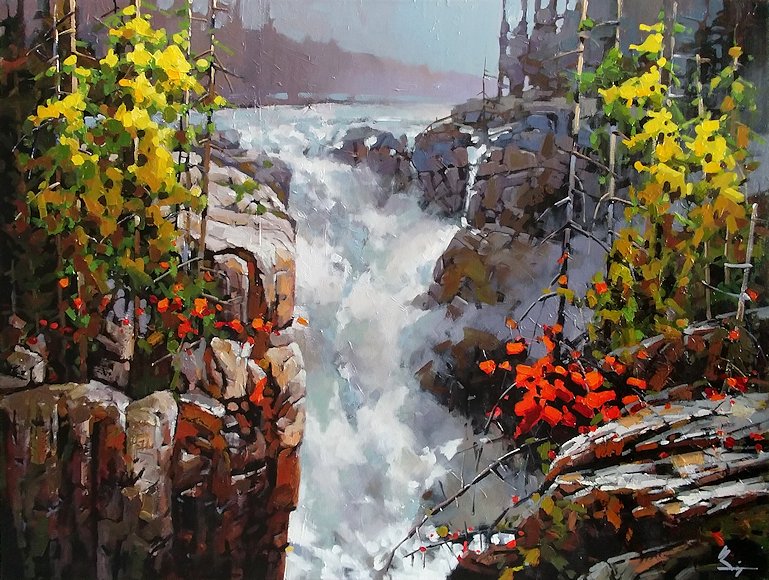 Image of art work “Athabasca Fall in Jasper”