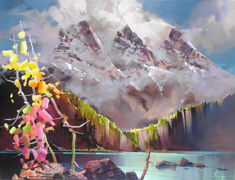 Image of art work “Sunset on Three Sisters”