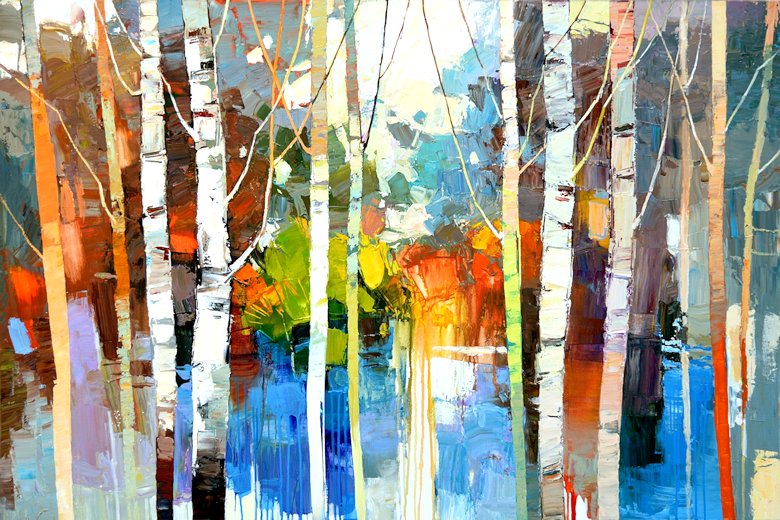 Image of art work “Aspens by the Lake”