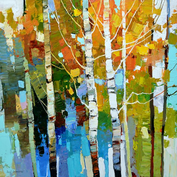 Image of art work “Aspen Trees and Blue Sky”