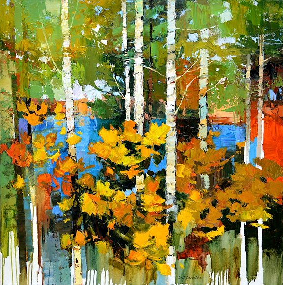 Image of art work “Birch Trees and Golden Leaves”