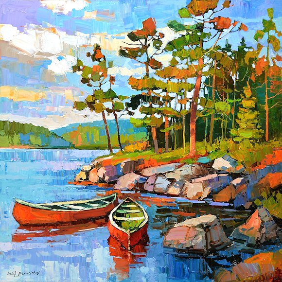 Image of art work &ldquo;Canoes in Algonquin&rdquo;