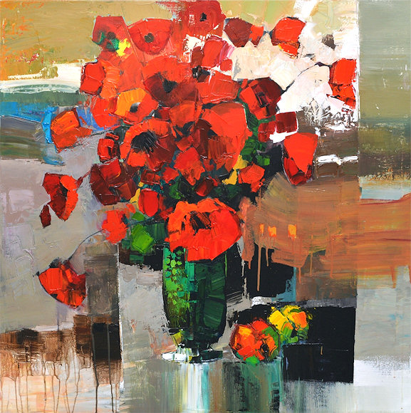 Image of art work “Green Vase and Poppies”