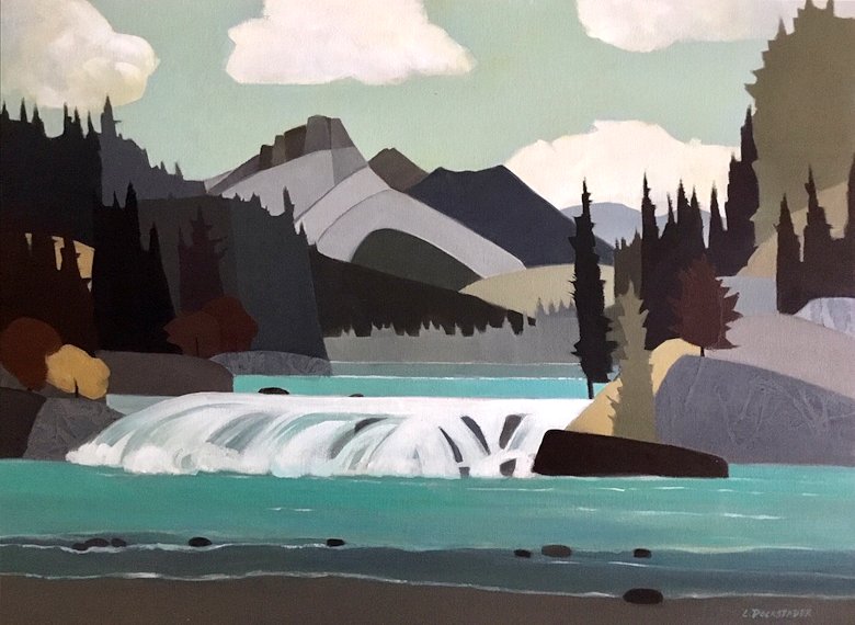 Image of art work “Bow Falls in August”