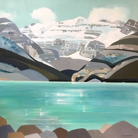 Image of art work “Lifting Clouds Lake Louise”