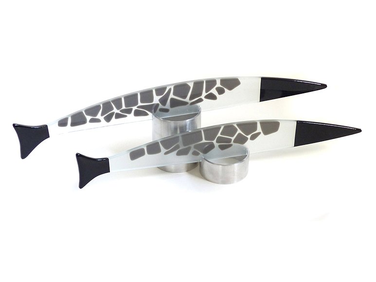 Image of art work “2 Fish & Stands, Grey & Black (vf039)”