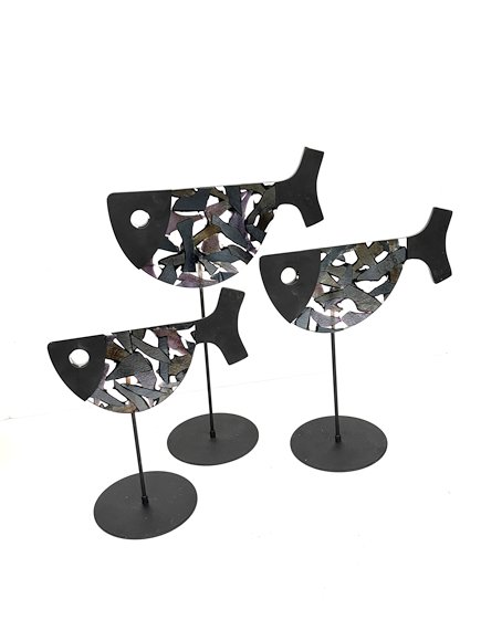 Image of art work &ldquo;Set of 3 Fish with Stands&rdquo;