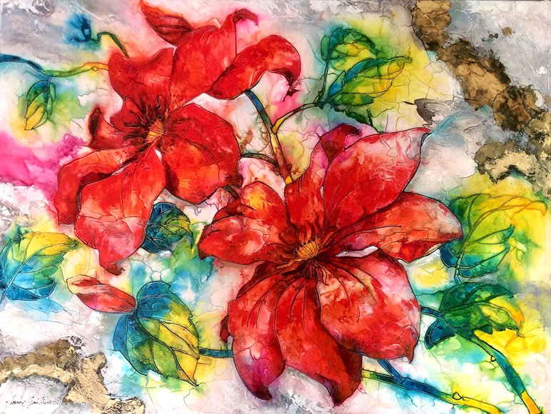 Image of art work “Red Velvet Clematite”