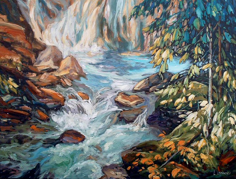 Image of art work “Falls at Johnston Canyon”
