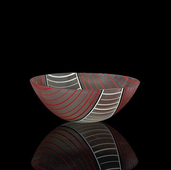 Image of art work “Red Latticinoid Bowl (BL2019-010)”