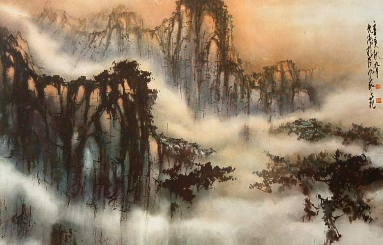 Image of art work “Mountains Tender in the Evening Mist”