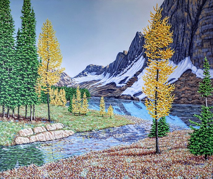 Image of art work “Autumn Arrives at Floe Lake”