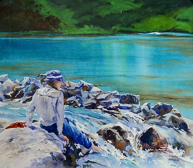 Image of art work “Summertime Blues - Lake Victoria Shoreline”