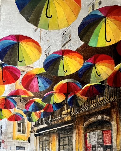 Image of art work “Colour Wheel, Lisbon Pink Street”