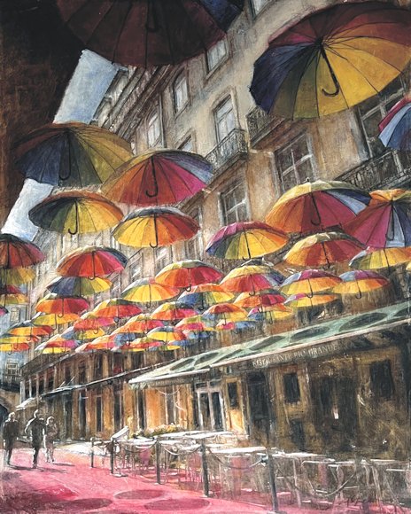 Image of art work “Pink Street Lisbon”