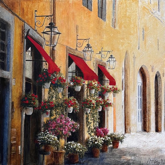 Image of art work “The Red Awnings”