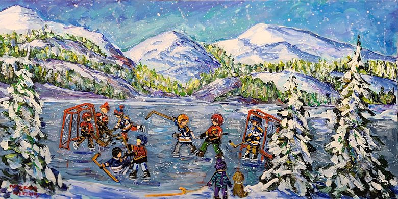 Image of art work “Friendly Hockey Rivals Playing”