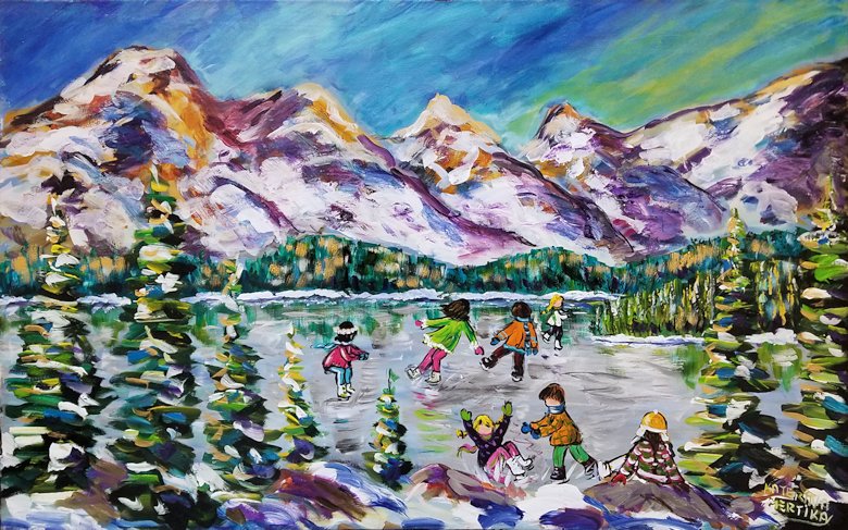 Image of art work “Skaters in Western Canada”