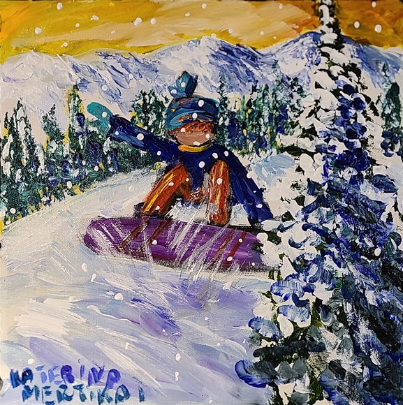 Image of art work “Snow Boarder Start”