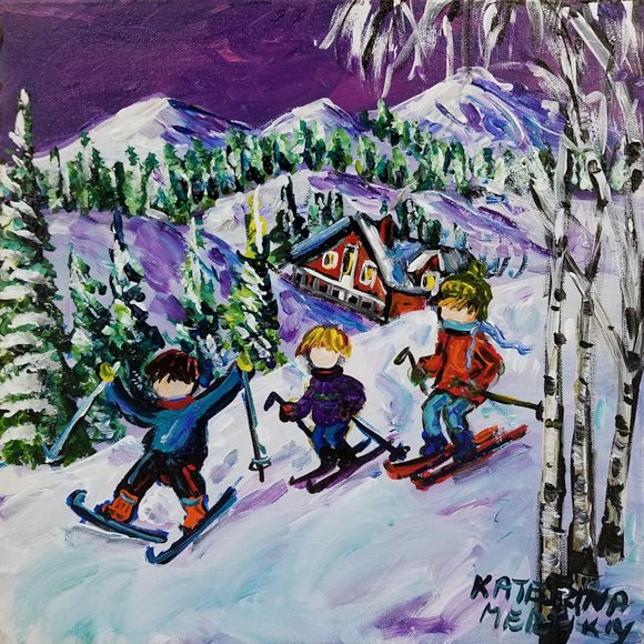 Image of art work “Sunday Skiers”