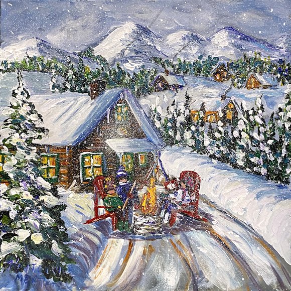 Image of art work “Winter Cabin”