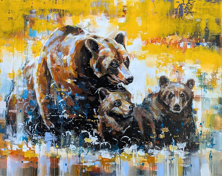 Image of art work “Mama Bear and Cubs”