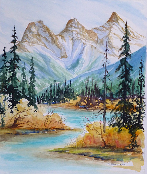 Image of art work “Fall at the Three Sisters”