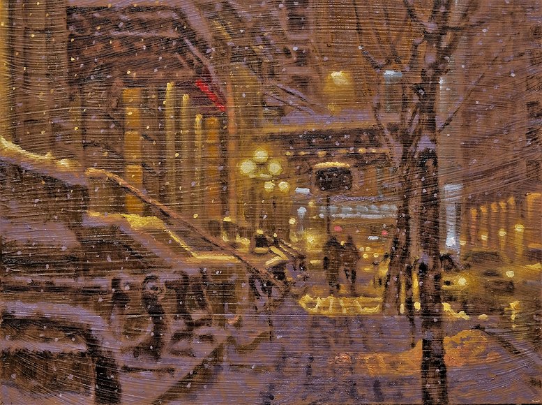 Image of art work &ldquo;Snowy Night in Calgary&rdquo;