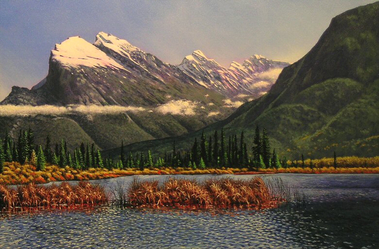 Image of art work &ldquo;Morning Light on Mt Rundle&rdquo;