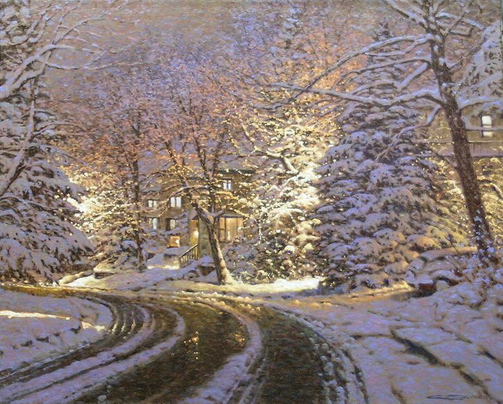 Image of art work &ldquo;Snowfall, Mt. Royal, Calgary&rdquo;