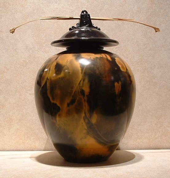 Image of art work &ldquo;Pit Fired Vase with Lid&rdquo;